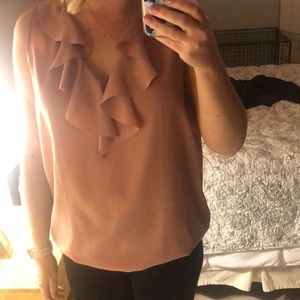 Pink Ruffle Sleeveless Blouse